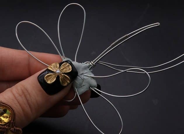 Wire-Wrapping Preciosa Crystal Drop Silver Dragonfly Pendant Tutorial 20