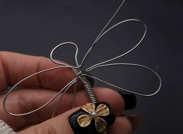Wire-Wrapping Preciosa Crystal Drop Silver Dragonfly Pendant Tutorial 26