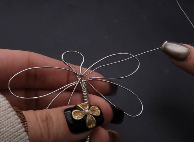 Wire-Wrapping Preciosa Crystal Drop Silver Dragonfly Pendant Tutorial 27