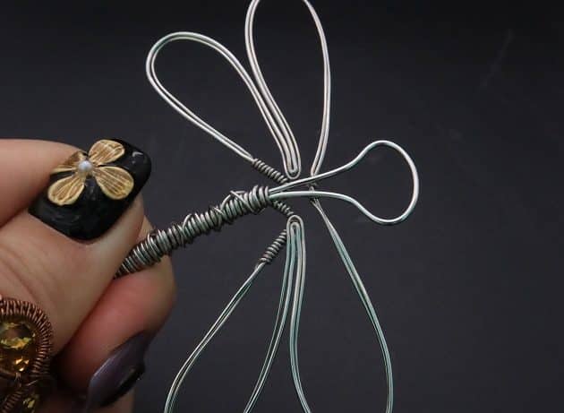 Wire-Wrapping Preciosa Crystal Drop Silver Dragonfly Pendant Tutorial 32