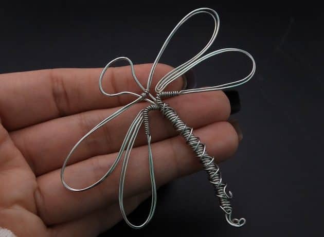 Wire-Wrapping Preciosa Crystal Drop Silver Dragonfly Pendant Tutorial 34