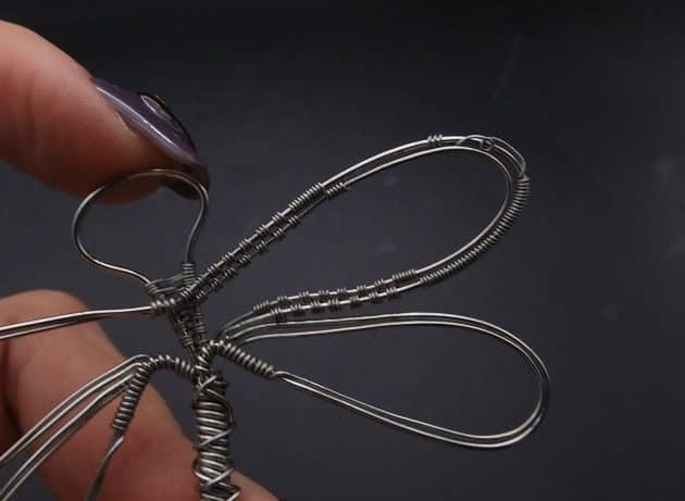 Wire-Wrapping Preciosa Crystal Drop Silver Dragonfly Pendant Tutorial 42