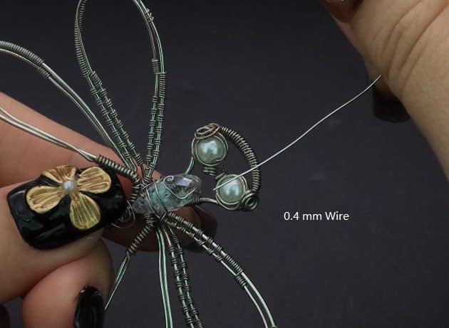 Wire-Wrapping Preciosa Crystal Drop Silver Dragonfly Pendant Tutorial 68