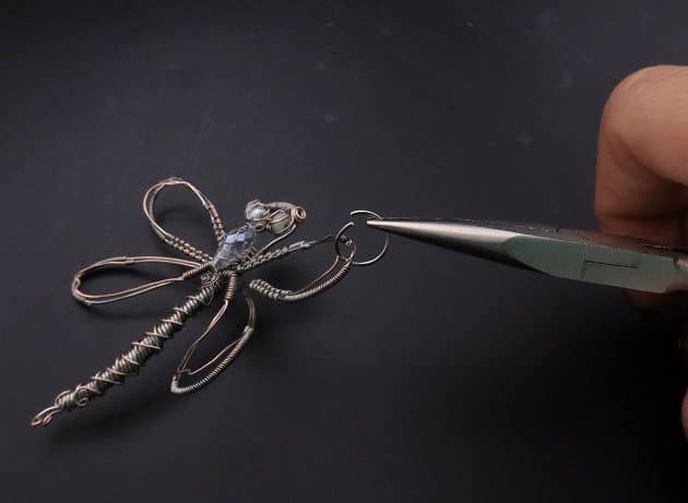 Wire-Wrapping Preciosa Crystal Drop Silver Dragonfly Pendant Tutorial 80