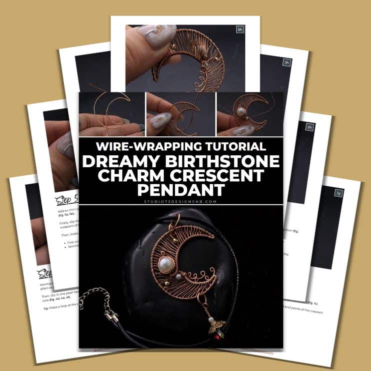 Dreamy Birthstone Charm Crescent Pendant Tutorial-Cover