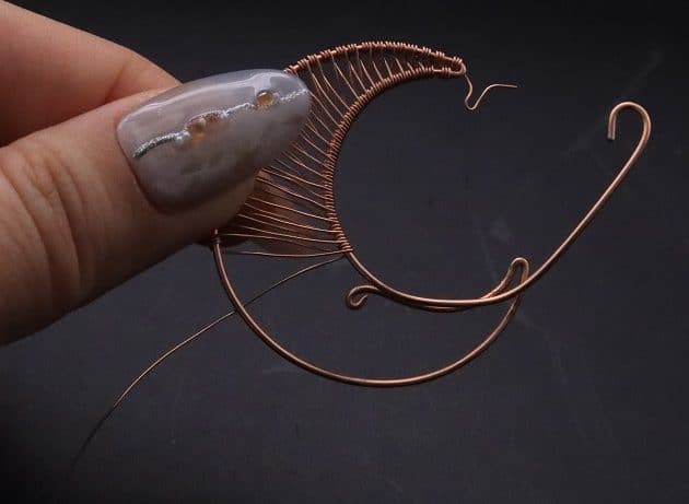 Wire-Wrapping Dreamy Birthstone Charm Crescent Pendant Tutorial 18