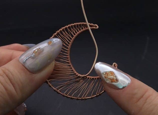 Wire-Wrapping Dreamy Birthstone Charm Crescent Pendant Tutorial 24