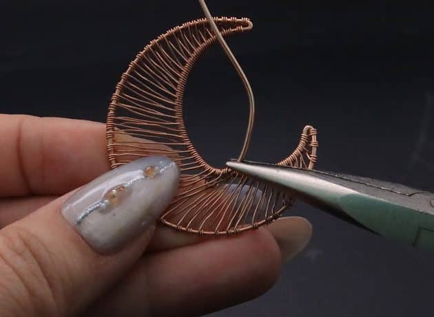 Wire-Wrapping Dreamy Birthstone Charm Crescent Pendant Tutorial 25