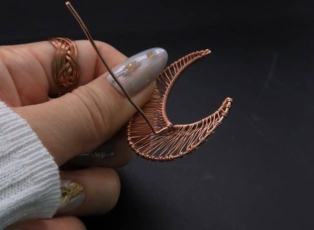 Wire-Wrapping Dreamy Birthstone Charm Crescent Pendant Tutorial 26