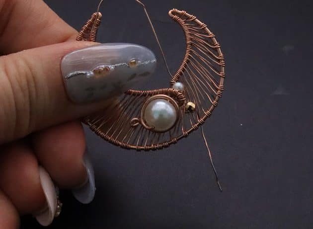 Wire-Wrapping Dreamy Birthstone Charm Crescent Pendant Tutorial 54