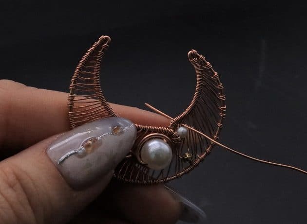 Wire-Wrapping Dreamy Birthstone Charm Crescent Pendant Tutorial 60