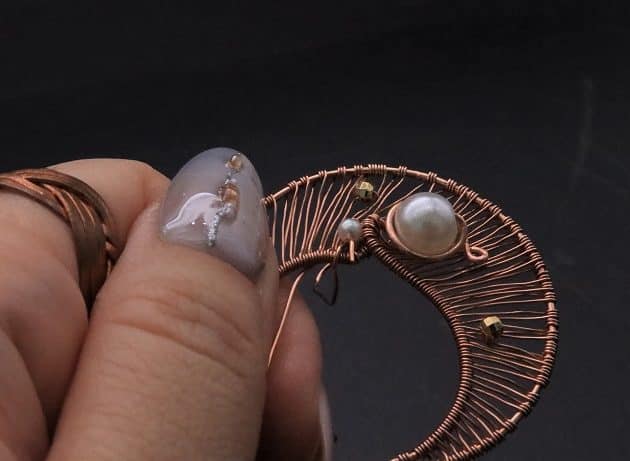Wire-Wrapping Dreamy Birthstone Charm Crescent Pendant Tutorial 63