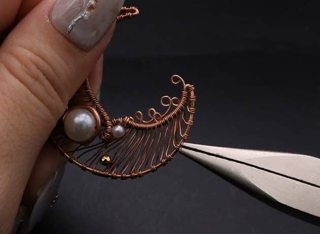Wire-Wrapping Dreamy Birthstone Charm Crescent Pendant Tutorial 87