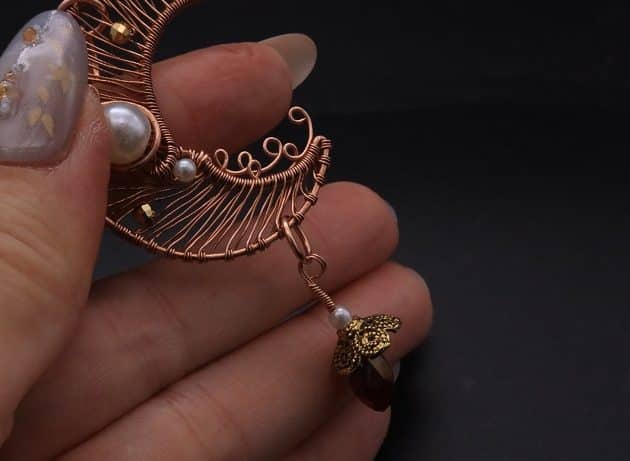 Wire-Wrapping Dreamy Birthstone Charm Crescent Pendant Tutorial 89