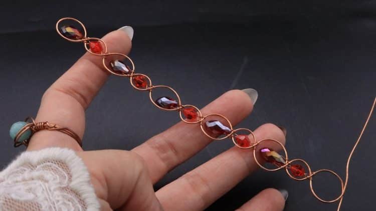 Wire Wrapping Earthy Red Crystal Wire Loop Cuff Bracelet Tutorial ...