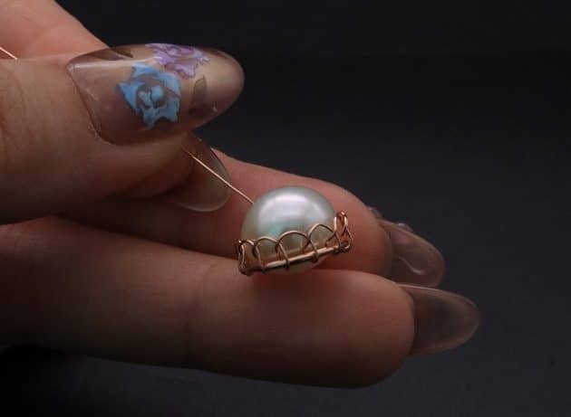 Wire-Wrapping Elven Statement Pearl Vine Cuff Bracelet Tutorial 27