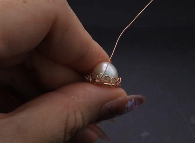Wire-Wrapping Elven Statement Pearl Vine Cuff Bracelet Tutorial 29
