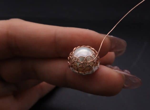 Wire-Wrapping Elven Statement Pearl Vine Cuff Bracelet Tutorial 32