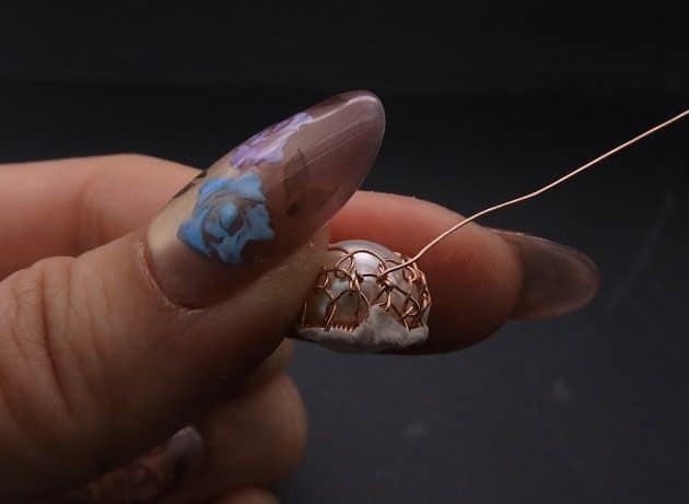 Wire-Wrapping Elven Statement Pearl Vine Cuff Bracelet Tutorial 34