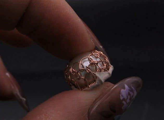Wire-Wrapping Elven Statement Pearl Vine Cuff Bracelet Tutorial 35