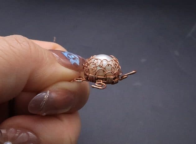Wire-Wrapping Elven Statement Pearl Vine Cuff Bracelet Tutorial 40