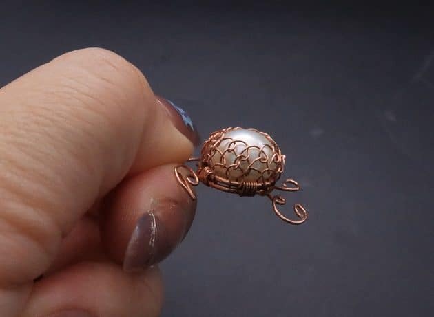 Wire-Wrapping Elven Statement Pearl Vine Cuff Bracelet Tutorial 41