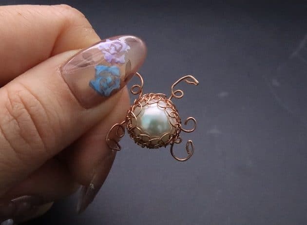 Wire-Wrapping Elven Statement Pearl Vine Cuff Bracelet Tutorial 42