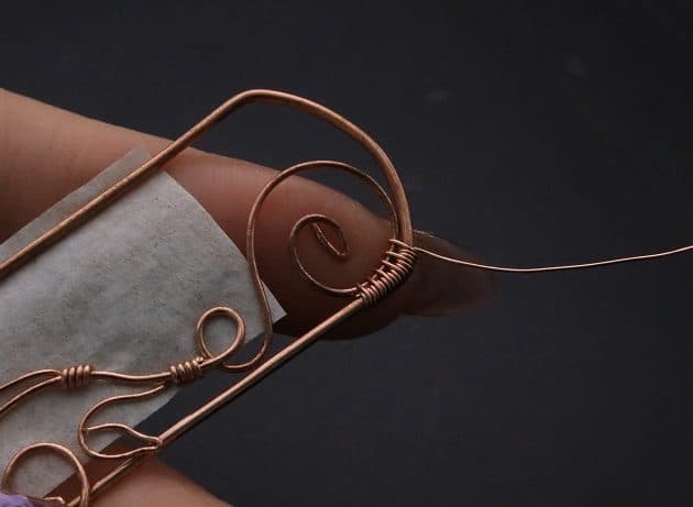 Wire-Wrapping Elven Statement Pearl Vine Cuff Bracelet Tutorial 44