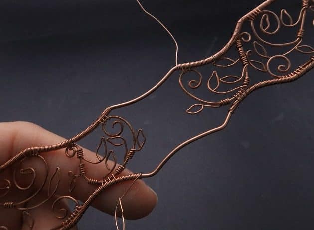 Wire-Wrapping Elven Statement Pearl Vine Cuff Bracelet Tutorial 52