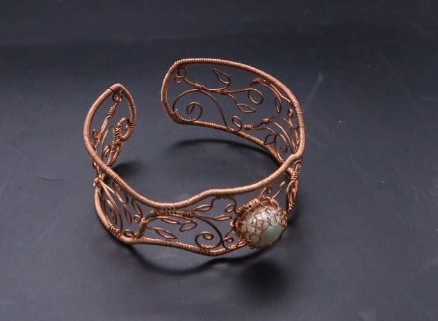 Wire-Wrapping Elven Statement Pearl Vine Cuff Bracelet Tutorial 65