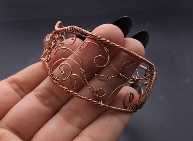 Wire-Wrapping Elven Statement Pearl Vine Cuff Bracelet Tutorial 66