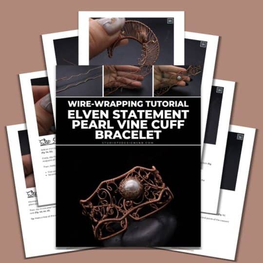 Elven Statement Pearl Vine Cuff Bracelet Tutorial-Cover