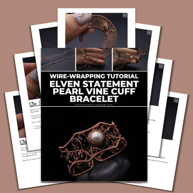 Elven Statement Pearl Vine Cuff Bracelet Tutorial-Cover