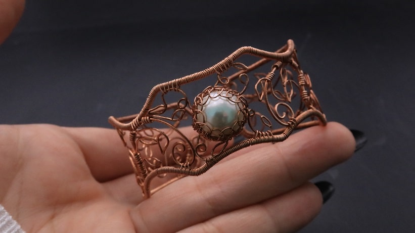 Wire-Wrapping Elven Statement Pearl Vine Cuff Bracelet Tutorial