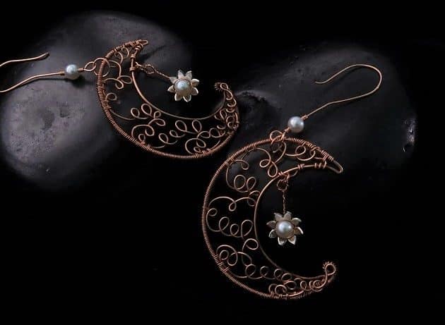 Wire-Wrapping Whimsy Star and Moon Statement Drop Earrings Tutorial 0