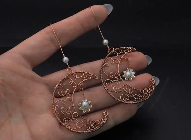 Wire-Wrapping Whimsy Star and Moon Statement Drop Earrings Tutorial 80