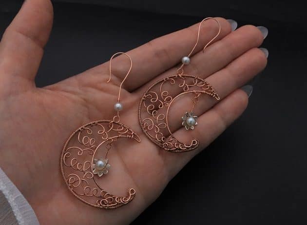 Wire-Wrapping Whimsy Star and Moon Statement Drop Earrings Tutorial 82