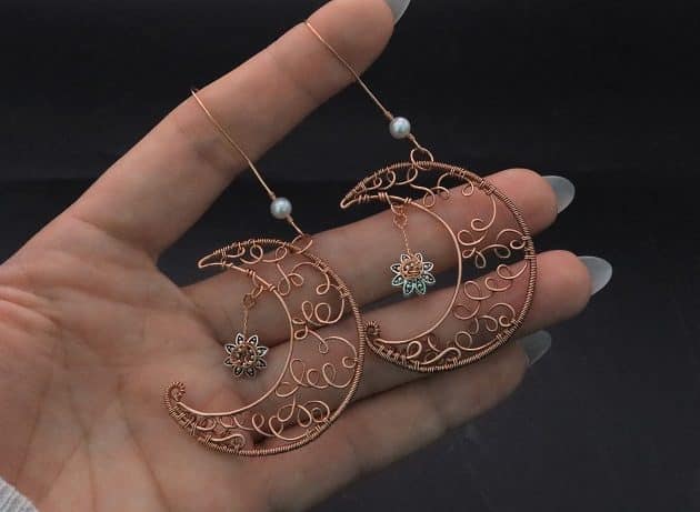 Wire-Wrapping Whimsy Star and Moon Statement Drop Earrings Tutorial 83