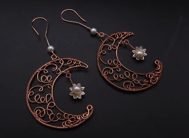 Wire-Wrapping Whimsy Star and Moon Statement Drop Earrings Tutorial 84