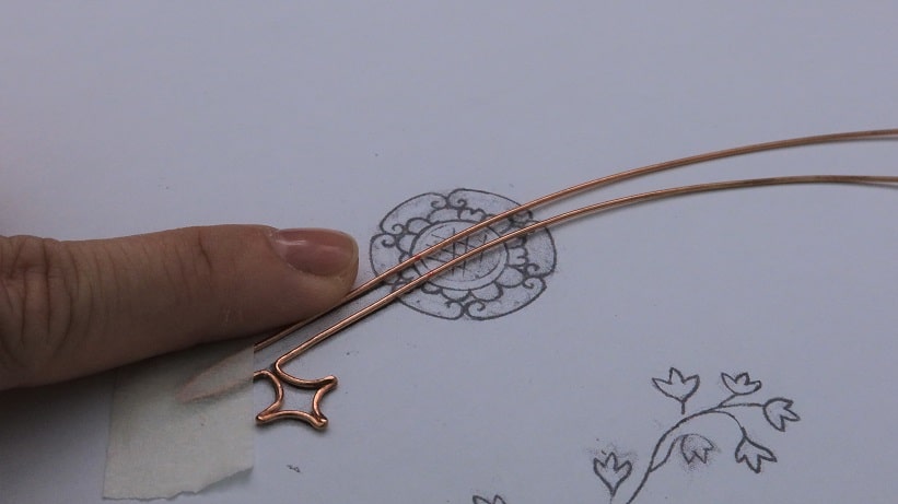 Wire-Wrapping Sodalite Copper Floral Key Pendant Tutorial 11