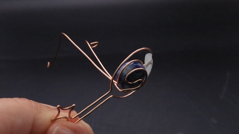 Wire-Wrapping Sodalite Copper Floral Key Pendant Tutorial 17
