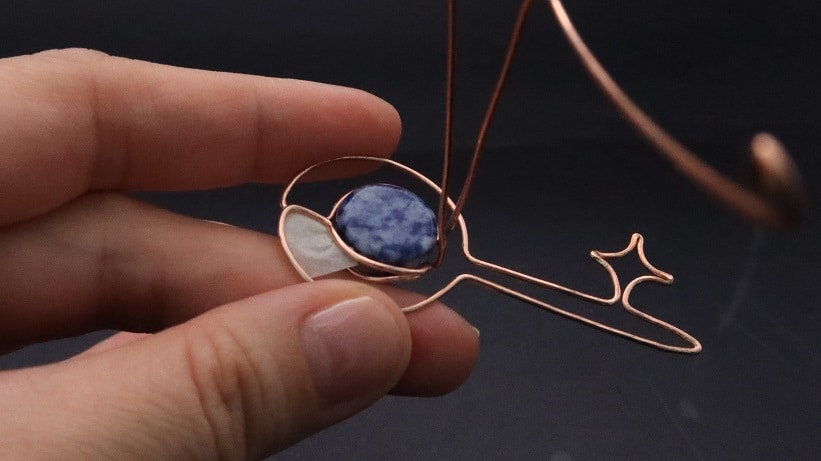 Wire-Wrapping Sodalite Copper Floral Key Pendant Tutorial