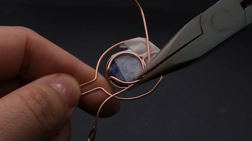 Wire-Wrapping Sodalite Copper Floral Key Pendant Tutorial 21