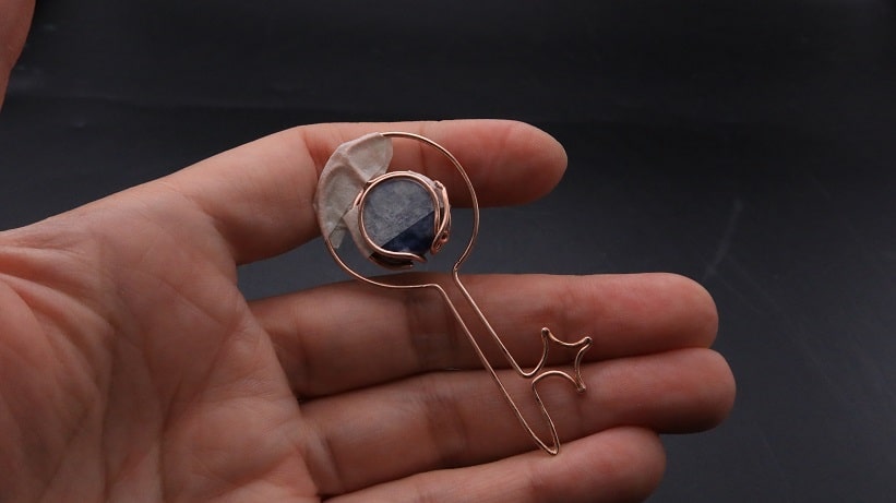 Wire-Wrapping Sodalite Copper Floral Key Pendant Tutorial 23