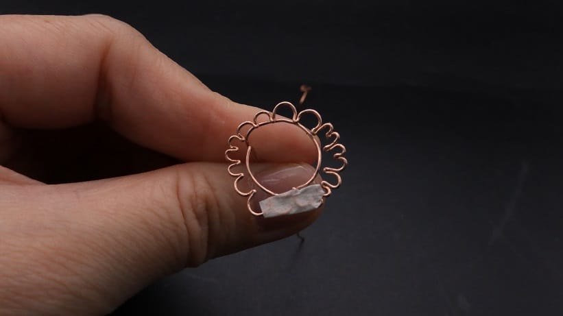 Wire-Wrapping Sodalite Copper Floral Key Pendant Tutorial 27