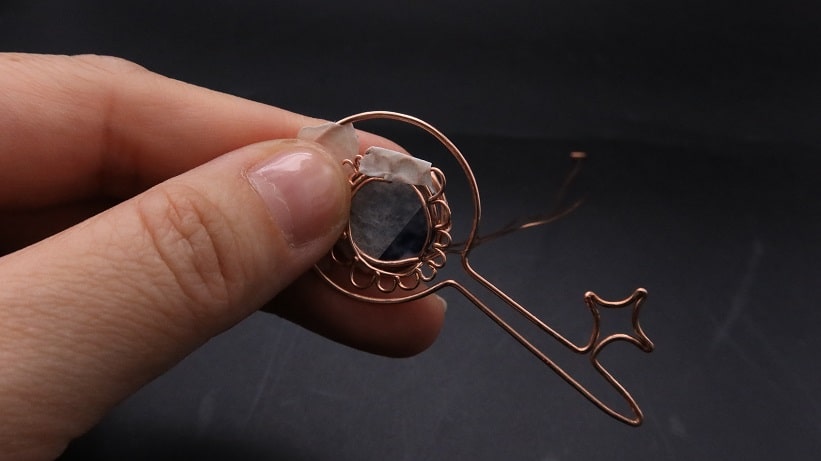Wire-Wrapping Sodalite Copper Floral Key Pendant Tutorial 28