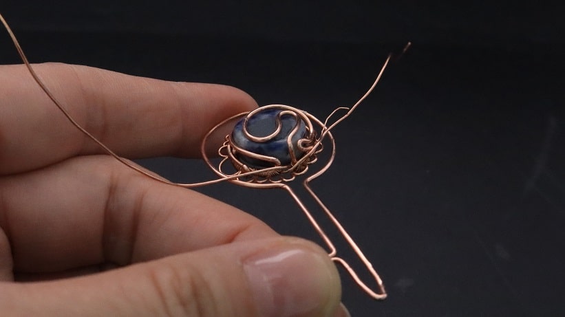 Wire-Wrapping Sodalite Copper Floral Key Pendant Tutorial