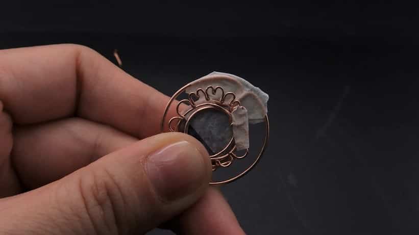 Wire-Wrapping Sodalite Copper Floral Key Pendant Tutorial 32