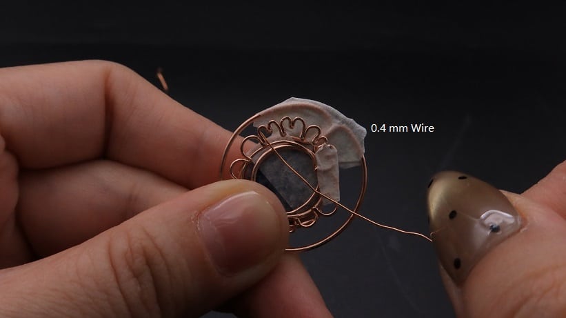 Wire-Wrapping Sodalite Copper Floral Key Pendant Tutorial 33