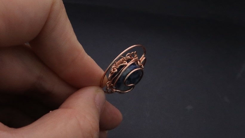 Wire-Wrapping Sodalite Copper Floral Key Pendant Tutorial 40